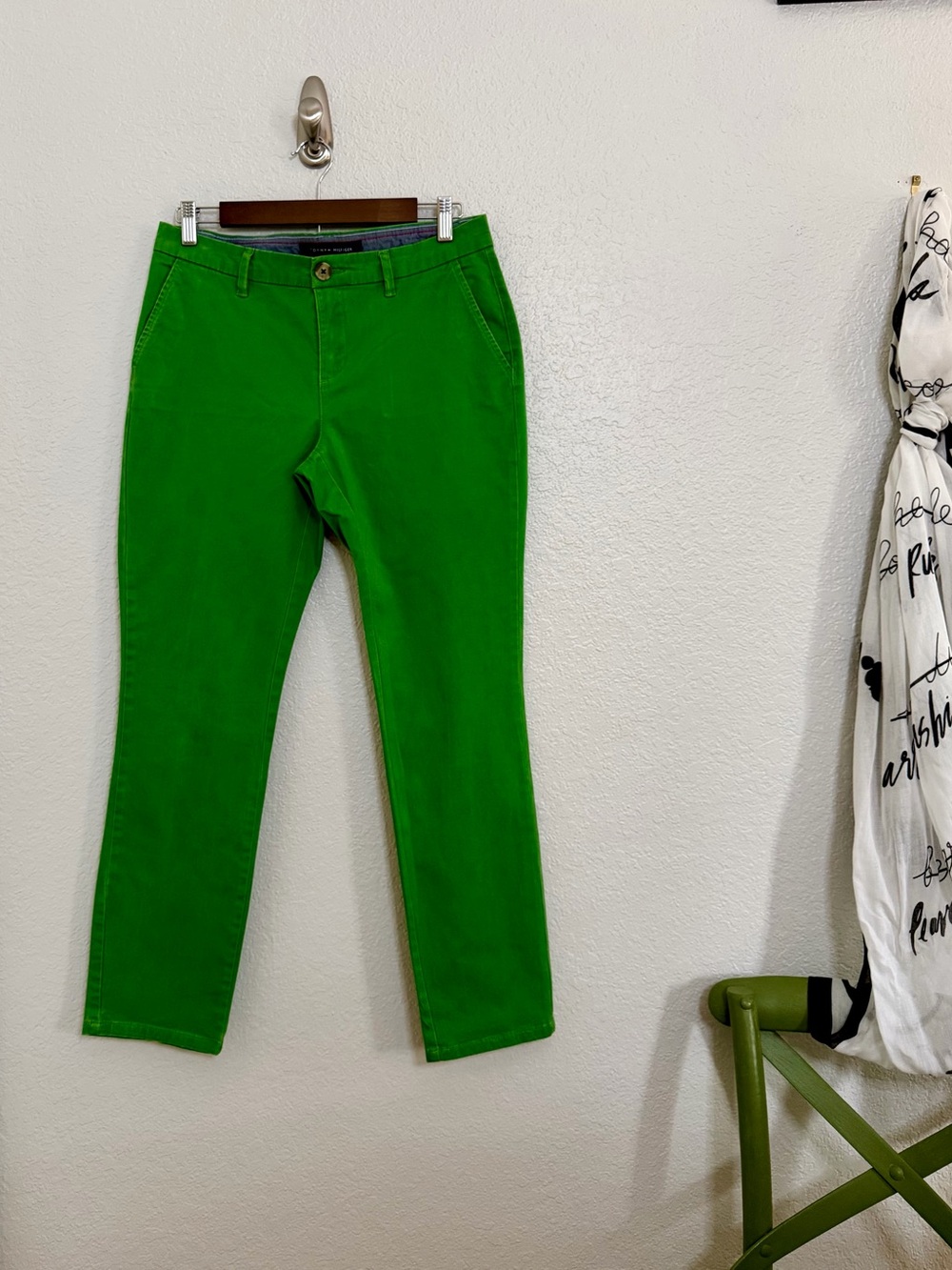 Tommy Hilfiger Green Stretch Chino Pants Size 4